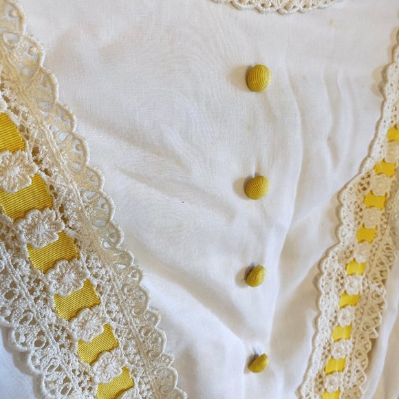 Vintage 60s/70s Maxi Dress, Size: Small, Yellow and White - Picture 3 of 6